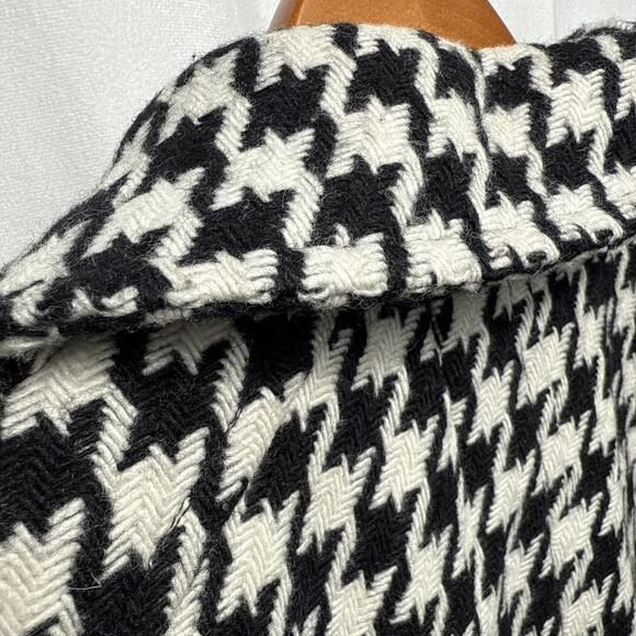 Y2K Express Wool Houndstooth Pea Coat Womens Small EUC Baby Doll Style Outerwear - Picture 12 of 12